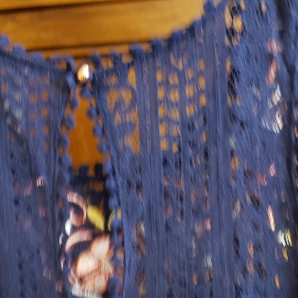 Xhilaration Navy Blue Embroidery/Lace Dress SZ S - Picture 5 of 7